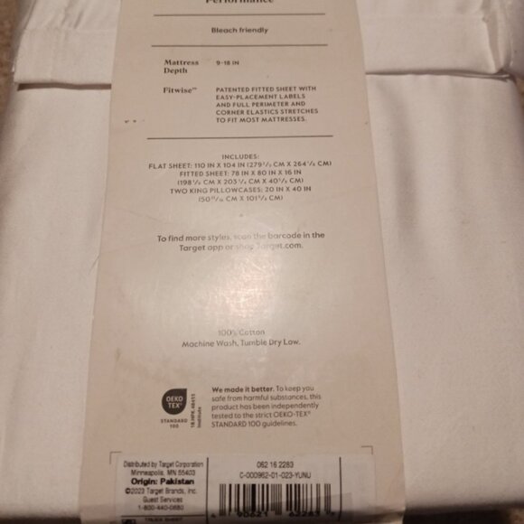 Threshold performance king sheet set - Picture 2 of 5